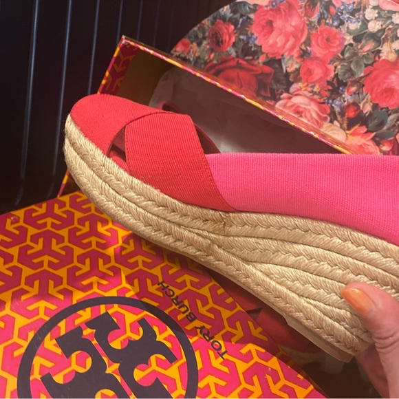 Tory Burch Pink & Red Espadrilles- size 9 - m7 - Picture 2 of 5